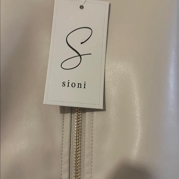 Celine Beige Bomber Jacket/sweater for Women , chest is faux leather! - Picture 5 of 5